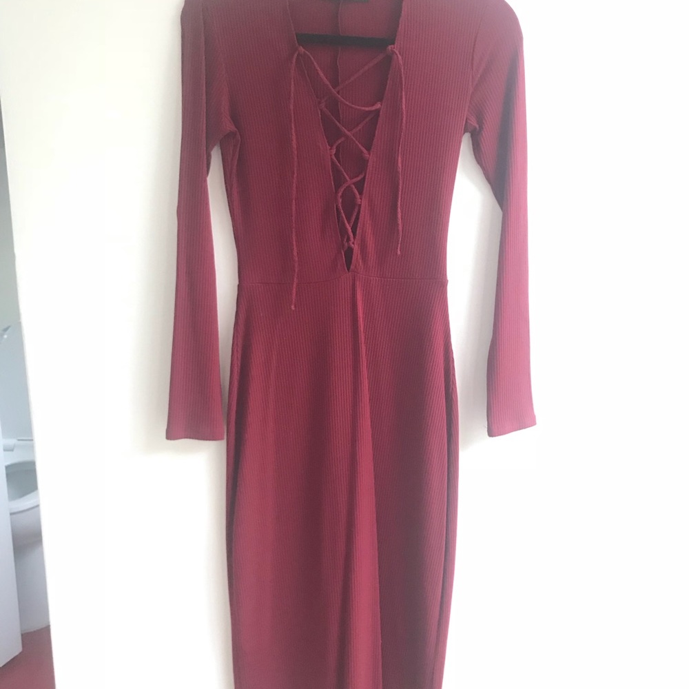 Reformation Edison dress lace up front size 2